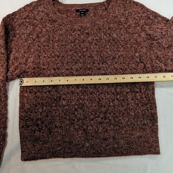 RW & Co. XS Women's Lightweight Open-Knit Sweater Wool Blend Red Heather Long - Picture 8 of 13